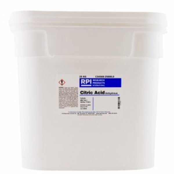 Rpi Citric Acid Anhydrous, 25 KG C34500-25000.0